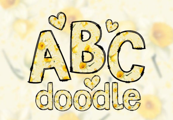 Download Daffodils Floral Letters Doodle Alphabet - Daffodils Collection