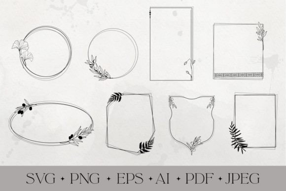 Download Floral Frames in Greek Style SVG Bundle - Floral frame Collection