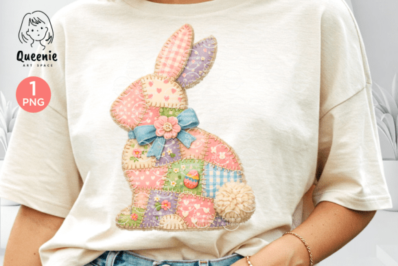 Download Colorful Patchwork Easter Bunny Retro - Bunny Collection