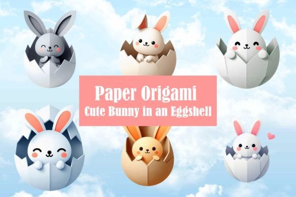 Download 26 Paper Origami Cute Bunny Graphics - Bunny Collection