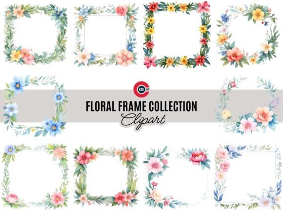 Download Watercolor Floral Frame Collection - Floral frame Collection