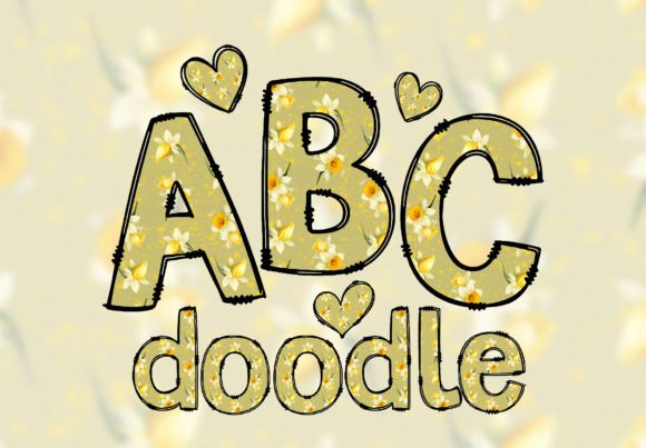Download Daffodils Letters Floral Doodle Alphabet - Daffodils Collection