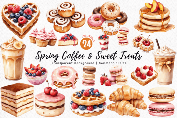 Download Spring Coffee &amp; Sweet Treats Clipart - Sweet treats Collection