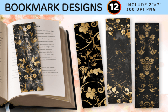 Download Black &amp; Gold PNG Bookmark Design - Premium Resources