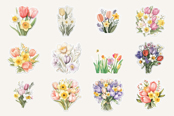 Download Tulips and Daffodils Stickers - Daffodils Collection