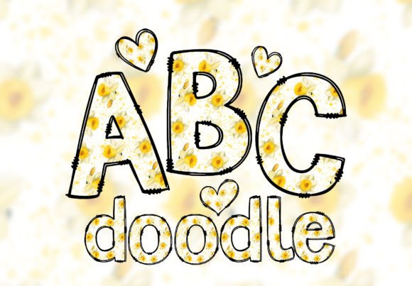 Download Floral Doodle Alphabet Daffodils Letters - Daffodils Collection