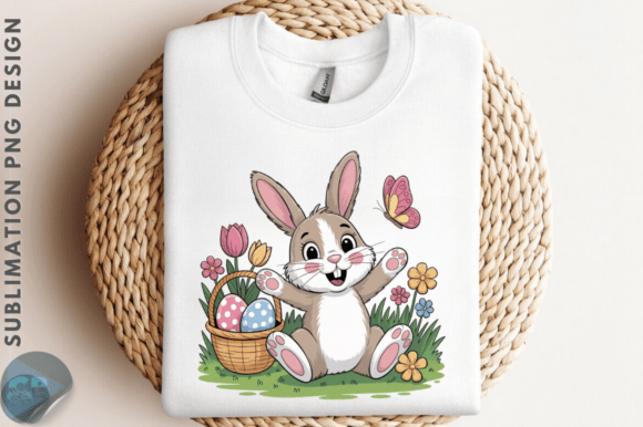 Download Cute Easter Bunny Floral PNG Clipart Des - Bunny Collection