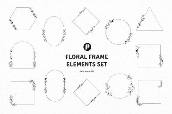 Download Simple Floral Frame Elements Set - Floral frame Collection